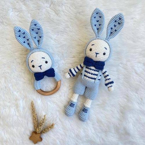 Crochet bunny baby gift