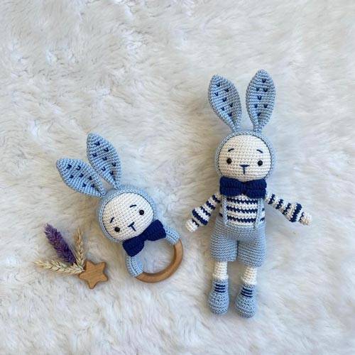 Crochet bunny baby gift