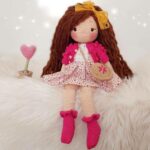Crochet doll pink bella baby gift