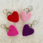 Crochet key rings heart